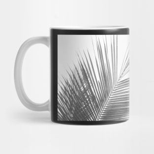 Black and white abstract palm leaves Mug